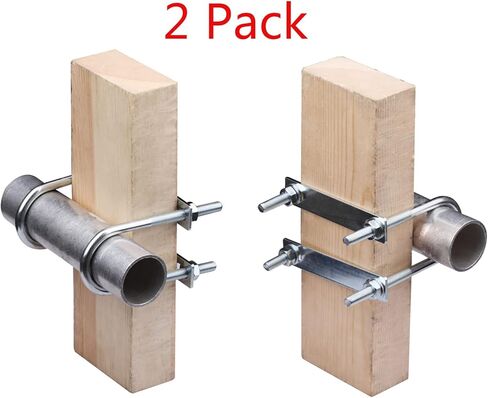 GBGS 2 Pcs Double U Bolt Clamp M10 x 2" x 5-1/2",Round Bend U Bolts Bracket Fits O.D. 2" Tube in Saudi Arabia