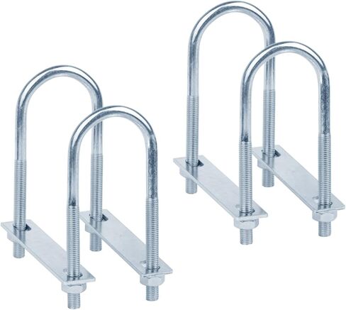 GBGS 2 Pcs Double U Bolt Clamp M10 x 2" x 5-1/2",Round Bend U Bolts Bracket Fits O.D. 2" Tube in Saudi Arabia
