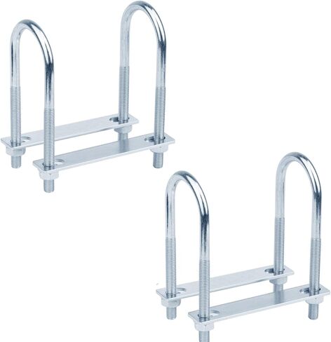 GBGS 2 Pcs Double U Bolt Clamp M10 x 2" x 5-1/2",Round Bend U Bolts Bracket Fits O.D. 2" Tube in Saudi Arabia