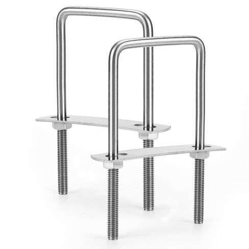 4 Sets M8 Square U-Bolts, 304 Stainless Steel U-Bolts (M8 x 50mm x 100mm), with Nuts, Bolt Plates, for Trailer, Sailboat, Automotive & Industrial Use in Saudi Arabia