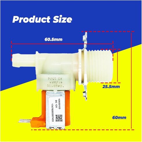 1PCS Replacement Dishwasher Water Inlet Valve 10A50100 17476000007453，Compatible For Midea MDF24P1BST MDF24P2BST in Saudi Arabia