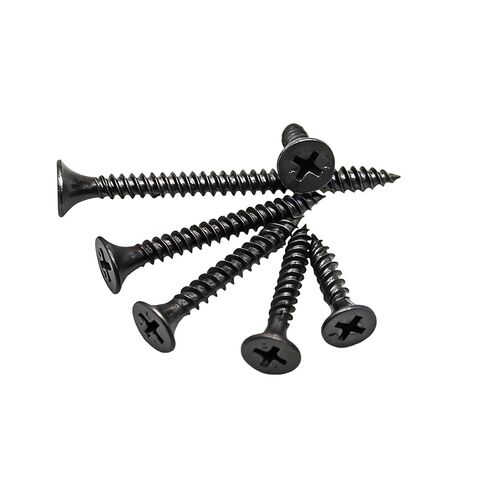 مجموعة متنوعة من براغي الحوائط الجافة مكونة من 130 قطعة - #6 خيط رفيع برأس فيليبس، لمسة نهائية سوداء، 6 أحجام لتركيب الألواح الصخرية والخشب والجدران الجافة in Saudi Arabia