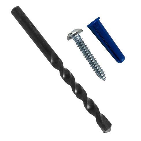 Skywalker Conical Anchor Kit 100-Pack – #8-1" Pan Head Screws with Blue Plastic Anchors & 3/16" Drill Bit – Wall Anchor Set – Made in USA in Saudi Arabia