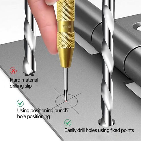 6 Pcs Center Drill Bits Set with 1Pcs Automatic Center Punch,TiAlN Coated Cobalt M2 HSS 60° Lathe Center Drill Bits 1.0 1.5 2.0 2.5 3.0 5.0mm with Case,Countersink Tools for Metalworking in Kuwait