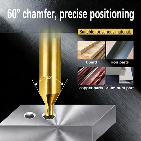 6 Pcs Center Drill Bits Set with 1Pcs Automatic Center Punch,TiAlN Coated Cobalt M2 HSS 60° Lathe Center Drill Bits 1.0 1.5 2.0 2.5 3.0 5.0mm with Case,Countersink Tools for Metalworking in Kuwait