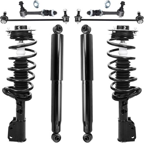 Detroit Axle - 8pc Struts Shocks Kit for 2010-2017 Chevy Equinox GMC Terrain [باستثناء 19 "عجلات] 2 دعامات مع لفائف الربيع 2 من امتصاص الصدمات الخلفية 4 أدوات تعليق الأشرطة الخلفية الأمامية in Saudi Arabia