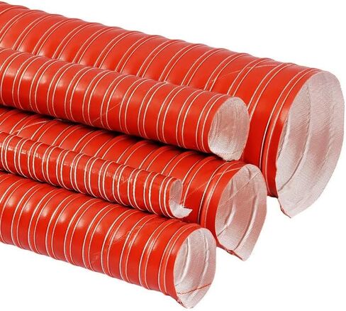 Flexible Air Duct Vent Hose, 13.1Ft / 4 Meter Silicone Flexible Cooling Ducting(Inside Dia - 7.6cm/2.99 inches) in Saudi Arabia