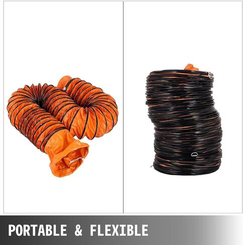 32ft PVC Flexible Duct Hosing, 12in Diameter, Weather-Resistant for Utility Blower, Ventilation & Exhaust Fan Use in Kuwait