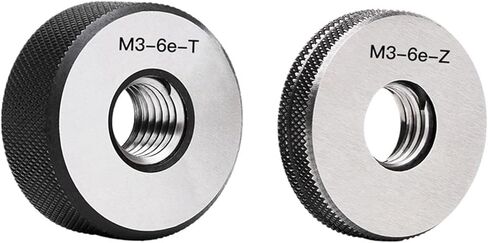 1 مجموعة (1 * GO + 1 * NOGO) 6e M2-M12 القياسية متري غرامة الأسنان موضوع حلقة قياس أداة قياس M2M3M4M5M6M8M12(M10X1 6e T Z) in Saudi Arabia