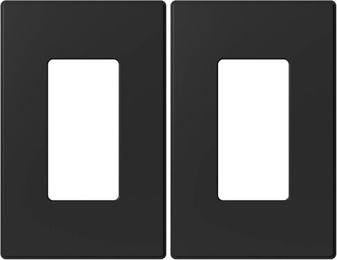 ELEGRP 2 Gang Screwless Decorative Wall Plates, Mid-Size Unbreakable Thermoplastic Faceplate Cover for Decorator Receptacle Outlet Switch, UL Listed (5 Pack, Matte Black) in Kuwait