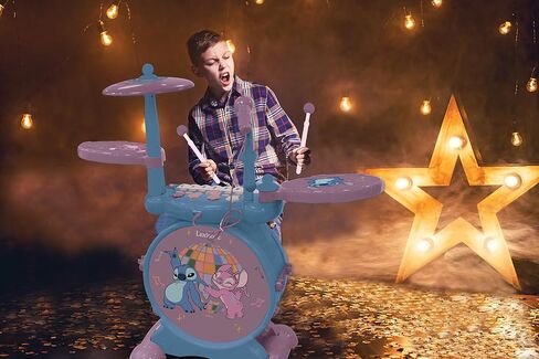 Lexibook, Complete Light-Up Electronic Drum Set with Keyboard, Cymbals, and Stitch Stool, Blue, K610D in Saudi Arabia