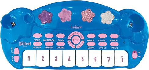 Lexibook, Complete Light-Up Electronic Drum Set with Keyboard, Cymbals, and Stitch Stool, Blue, K610D in Saudi Arabia