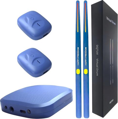 أعواد الطبول الهوائية، مجموعة طبول افتراضية ثلاثية الأبعاد لاستشعار الحركة مع أضواء RGB، ممارسة صامتة محمولة للأطفال والمراهقين والكبار، هدية ممتعة للمبتدئين ومحبي الموسيقى in Kuwait