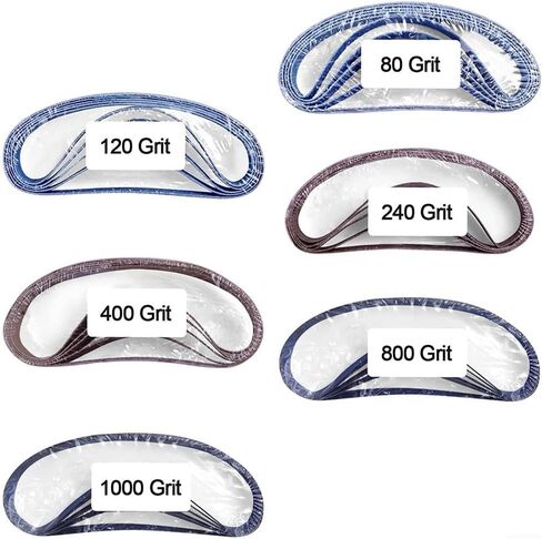 طقم حزام كاشط 3/4 12 بوصة مع تقنية التماس المسطح 30 قطعة مجموعة حبيبات مختلطة للمبراة ومطاحن الأدوات زركونيا الألومينا كربيد السيليكون in Kuwait