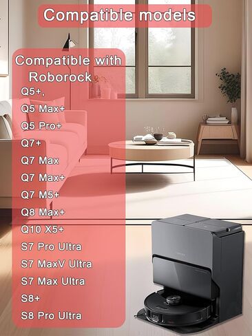 4 Pack Disposable Vacuum Dust Bags Replacement for Roborock S8 Pro Ultra, S8+, S7 Max/MaxV Ultra, Q8/Q7/Q5 Max+, Q5 Pro+, Q7+, Q5+ Model in Kuwait