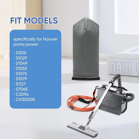 8Pcs Cloth Vacuum Bags Replacement for Hoover Porta Power Swingette S1015 S1029 and CH30000 Commercial Canister Vacuum Cleaner Bag, Replace 43662023 in Kuwait
