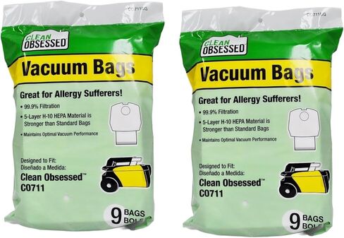 Clean Obsessed CO711 Commercial Canister HEPA Bags (18 Bags) in Kuwait