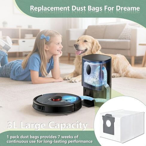 12 كيس غبار متوافق مع Dreame L10s Ultra، X30 Ultra، X40 Ultra، X50 Ultra، L40 Ultra، للمكنسة الكهربائية Mova E40/P10/P50 Pro Ultra، استبدال أكياس ذات سعة كبيرة 3 لتر in Kuwait