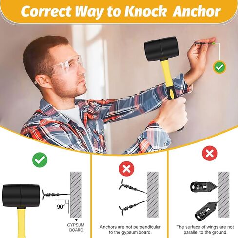 170 قطعة من مثبتات الحوائط الجافة ذاتية الحفر مع براغي من Kadrick، مرساة حائط فولاذية صلبة مطلية بالكهرباء باللون الأسود، مرساة حائط مجوفة غير قابلة للثقب لديكور المنزل الحديث والتركيبات المرئية in Kuwait