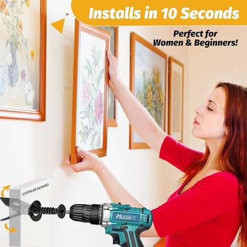 170 قطعة من مثبتات الحوائط الجافة ذاتية الحفر مع براغي من Kadrick، مرساة حائط فولاذية صلبة مطلية بالكهرباء باللون الأسود، مرساة حائط مجوفة غير قابلة للثقب لديكور المنزل الحديث والتركيبات المرئية in Kuwait