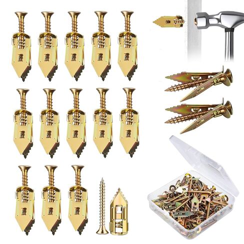 50 Set Self Drilling Drywall Anchors and Screws,Dry Wall Anchors Heavy Duty,Screws and Anchors Repair Tools for Wet and Drywall Fixing Picture,Furniture,Flags,Outdoor Decor-1.18inch in Saudi Arabia