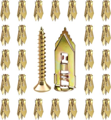 90PCS Self Drilling Drywall Anchors with Screws Kit, Zinc Plated Steel Wall Anchors and Self Tapping Screws Heavy Duty, No Drill Or Holes in Wall in Saudi Arabia