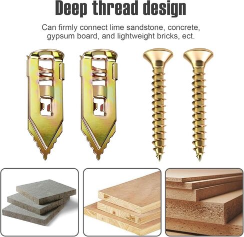 90PCS Self Drilling Drywall Anchors with Screws Kit, Zinc Plated Steel Wall Anchors and Self Tapping Screws Heavy Duty, No Drill Or Holes in Wall in Saudi Arabia