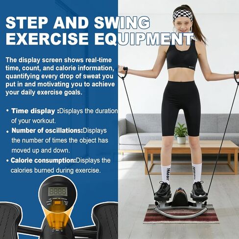 Rock Stepper, Side to Side Exercise Machine, U-Shaped Rock Stepper Machine, Step Rocker Exercise with Uses Silent Technology, Digital Display and Anti-Slip Mat for Home Workout in Saudi Arabia