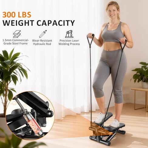 NEWBULIG Mini Stepper للتمرين في المنزل، جهاز خطوة للدرج للياقة البدنية في الأماكن المغلقة، جهاز محمول لصالة الألعاب الرياضية المنزلية لتمرين الجسم بالكامل بسعة وزن 300 رطل in Kuwait