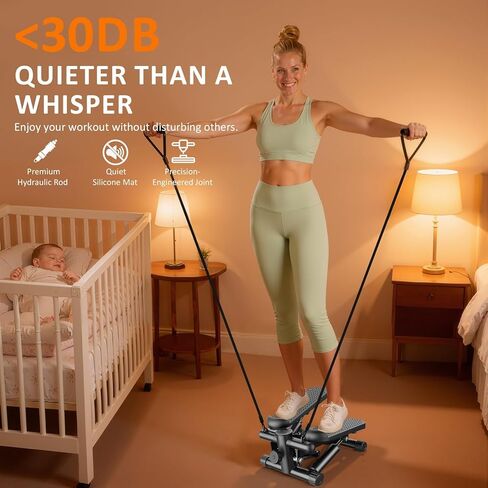 NEWBULIG Mini Stepper للتمرين في المنزل، جهاز خطوة للدرج للياقة البدنية في الأماكن المغلقة، جهاز محمول لصالة الألعاب الرياضية المنزلية لتمرين الجسم بالكامل بسعة وزن 300 رطل in Kuwait