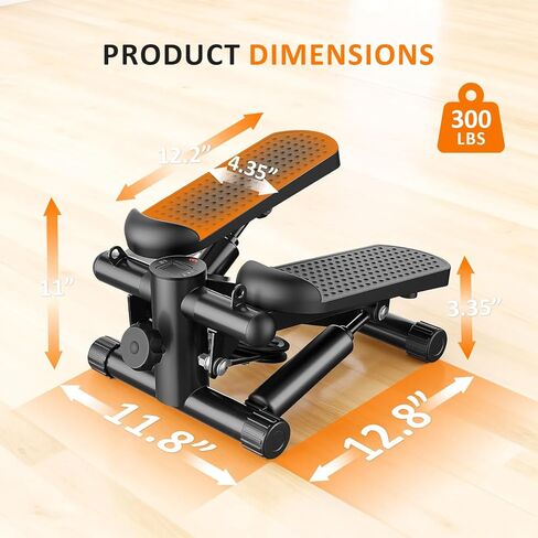 NEWBULIG Mini Stepper للتمرين في المنزل، جهاز خطوة للدرج للياقة البدنية في الأماكن المغلقة، جهاز محمول لصالة الألعاب الرياضية المنزلية لتمرين الجسم بالكامل بسعة وزن 300 رطل in Kuwait