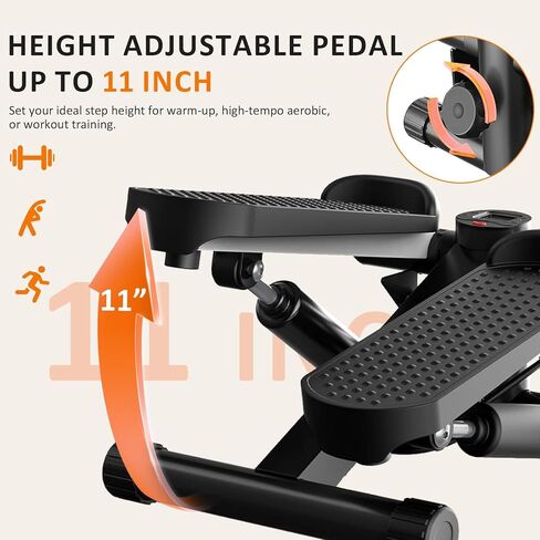 NEWBULIG Mini Stepper للتمرين في المنزل، جهاز خطوة للدرج للياقة البدنية في الأماكن المغلقة، جهاز محمول لصالة الألعاب الرياضية المنزلية لتمرين الجسم بالكامل بسعة وزن 300 رطل in Kuwait