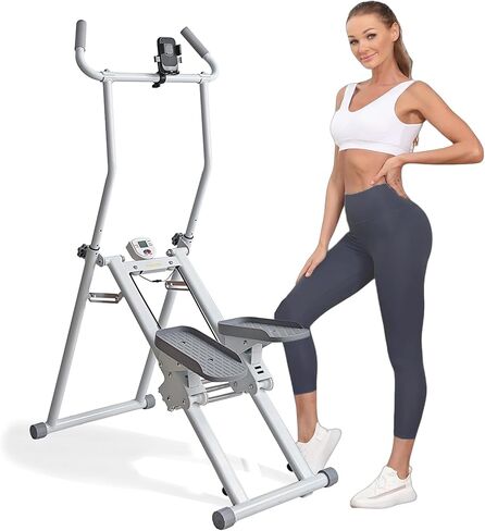 Stair Stepper, Vertical Climber for Home Gym, Compact Folding Full-Body Cardio Machine with Extended Step Range, Adjustable Handlebar & Pedals, Suitable for Women & Men in Kuwait