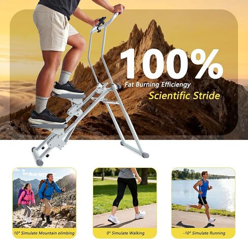 Stair Stepper, Vertical Climber for Home Gym, Compact Folding Full-Body Cardio Machine with Extended Step Range, Adjustable Handlebar & Pedals, Suitable for Women & Men in Kuwait