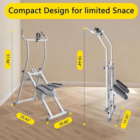 Stair Stepper, Vertical Climber for Home Gym, Compact Folding Full-Body Cardio Machine with Extended Step Range, Adjustable Handlebar & Pedals, Suitable for Women & Men in Kuwait