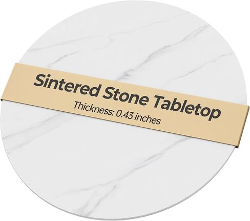 19.6" White Round Sintered Stone Table Top - DIY Table Replacement Cover, Marble Texture, Heat & Scratch Resistant for Indoor/Outdoor Restaurant Tables, Desks in Kuwait