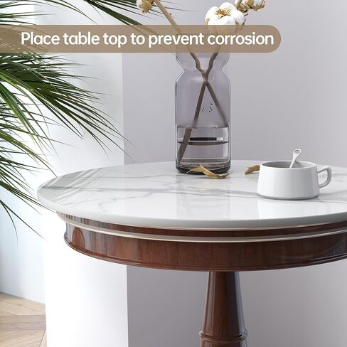 19.6" White Round Sintered Stone Table Top - DIY Table Replacement Cover, Marble Texture, Heat & Scratch Resistant for Indoor/Outdoor Restaurant Tables, Desks in Kuwait