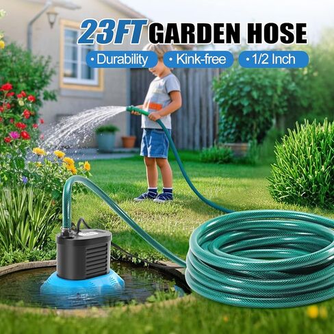 مضخة غطاء حمام السباحة، مضخات غطاء حمام السباحة 850 جيجا في الساعة فوق الأرض مع 4 محولات خرطوم، خرطوم تصريف 23 قدمًا، سلك طاقة 25 قدمًا، مضخة مياه لتصريف أغطية حمام السباحة، والبرك (أزرق داكن) in Kuwait