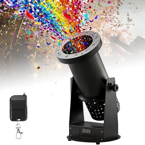 1500W Confetti Cannon, Paper Machine LED Light Confetti Blower, W/Wireless Remote & DMX, for Special Event, Parties, Club, Wedding, Concerts in Kuwait