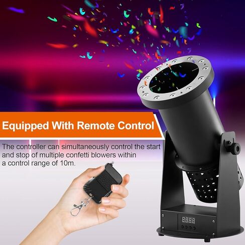 1500W Confetti Cannon, Paper Machine LED Light Confetti Blower, W/Wireless Remote & DMX, for Special Event, Parties, Club, Wedding, Concerts in Kuwait