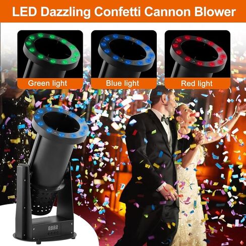 1500W Confetti Cannon, Paper Machine LED Light Confetti Blower, W/Wireless Remote & DMX, for Special Event, Parties, Club, Wedding, Concerts in Kuwait