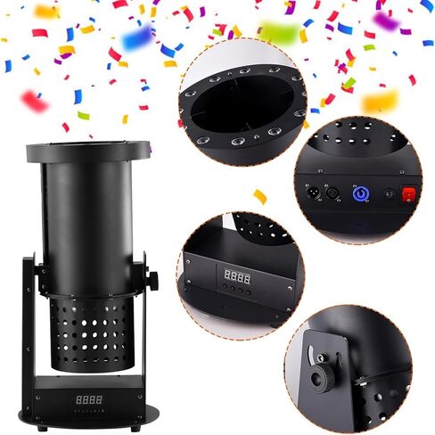 1500W Confetti Cannon, Paper Machine LED Light Confetti Blower, W/Wireless Remote & DMX, for Special Event, Parties, Club, Wedding, Concerts in Kuwait
