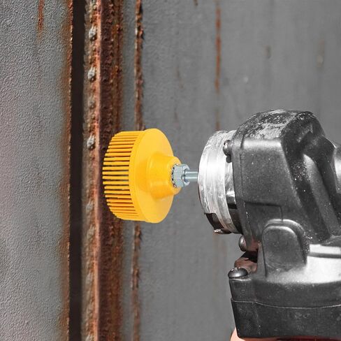 HARFINGTON Bristle Disc 2" 120 Grit R-Type Abrasive Brush Coarse Bristle Disc Deburring Electric Disc Brush Attachment with 1/4" Round Shank Abrasive Coating Removal Disc for Metal, Gray in Saudi Arabia