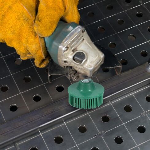 HARFINGTON Bristle Disc 2" 120 Grit R-Type Abrasive Brush Coarse Bristle Disc Deburring Electric Disc Brush Attachment with 1/4" Round Shank Abrasive Coating Removal Disc for Metal, Gray in Saudi Arabia