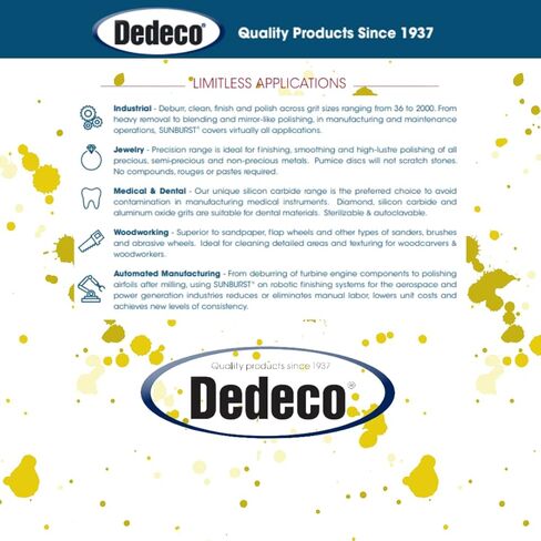 Dedeco Sunburst Radial Bristle Discs 12-Pack - 7/8" Curved Dual Discs - Yellow 80 Grit (Coarse) - Aluminum Oxide for Polishing & Finishing in Saudi Arabia