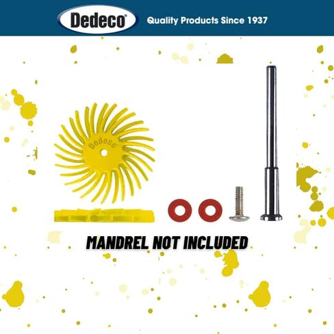 Dedeco Sunburst Radial Bristle Discs 12-Pack - 7/8" Curved Dual Discs - Yellow 80 Grit (Coarse) - Aluminum Oxide for Polishing & Finishing in Saudi Arabia