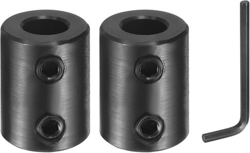 uxcell 2 Pcs Shaft Coupling, 1/2" Bore 1" OD 1-1/2" Length Black Oxide Plated Steel Rigid Coupling with Hex Wrench for 3D Printers Motor Wheel (2 Screws Each Piece) in Kuwait