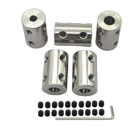 5Pcs 10mm to 12mm Bore Rigid Shaft Couplers,Steel Rigid Motor Shaft Coupling Set Screw for CNC Machine 3D Printer RC Motor Accessories and DIY in Kuwait