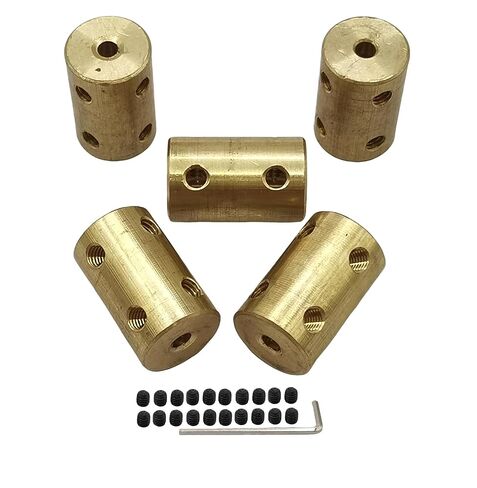 5pcs 6mm to 8mm Bore Rigid Coupling Set Screws,Brass Motor Shaft Coupling Coupler Connector with Screws and Wrench for 3D Printer DIY Encoder Car Model Shaft RC Robot in Kuwait