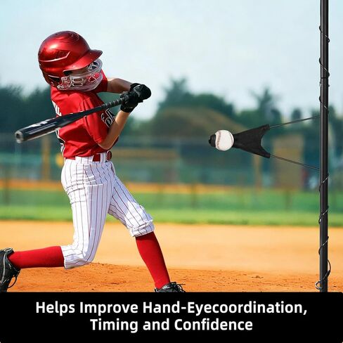 مدرب أرجوحة البيسبول والكرة اللينة، نظام تدريب محمول على الضرب مع ارتفاع قابل للتعديل | الكرة الدوارة، معدات ممارسة الضرب لجميع مستويات المهارة in Kuwait